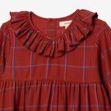 Girl checked tiered dress