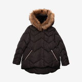 Girl black quilted parka