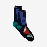 Girl floral navy socks