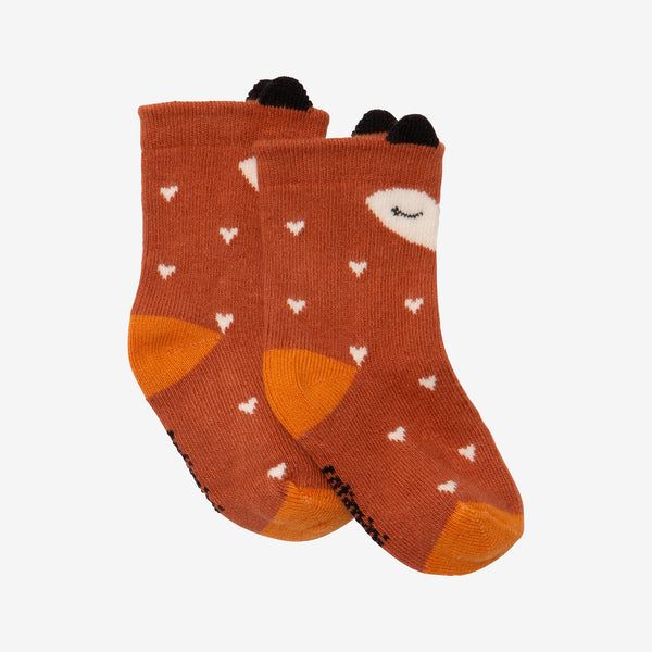 Newborn girl squirrel camel socks