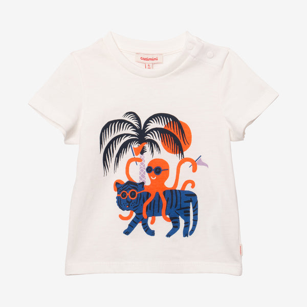 Baby Boy tiger-octopus print T-shirt
