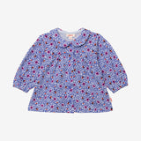 Newborn girls' micro-flower snap-fastened jersey blouse