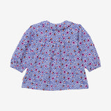 Newborn girls' micro-flower snap-fastened jersey blouse