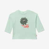 Newborn boys' green bouclé T-shirt