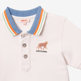 Baby boys' beige polo shirt