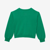 Girl's green knitted cardigan