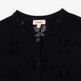 Baby girl's navy openwork cardigan