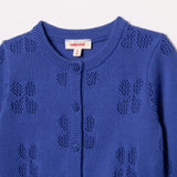 Baby girl's blue openwork cardigan