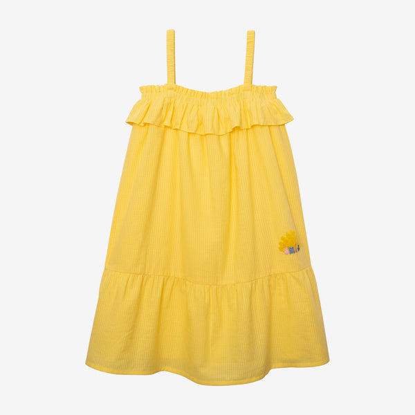 Girls' yellow overall dress