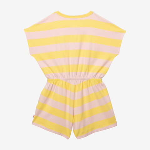 Girls' yellow and pink jumpsuit