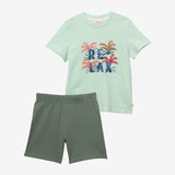 Boy's green shorty pajama