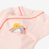 Newborn girls' pink and printed 2-pack bodysuits