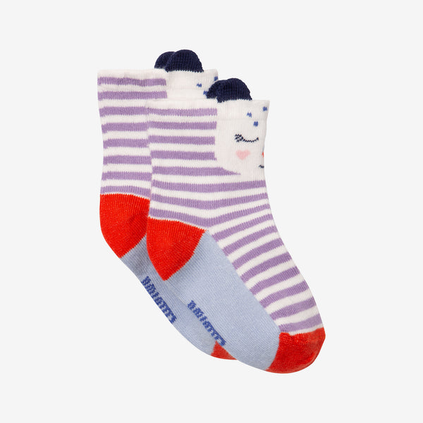 Newborn girls' cat socks