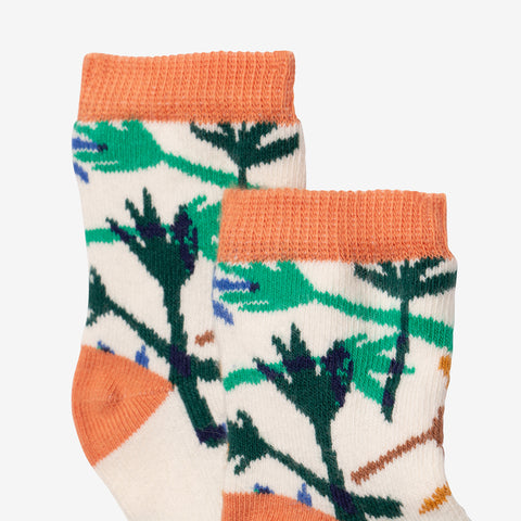 Newborn boy camo palm tree socks