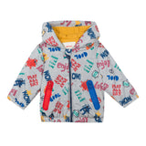 Baby boy printed hooded windbreaker