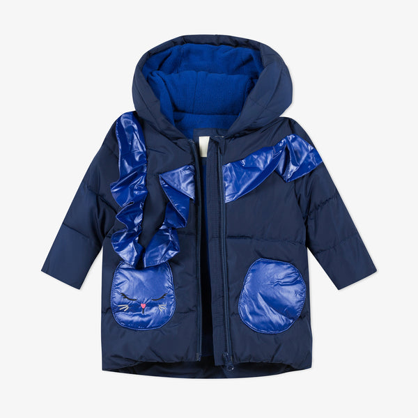 Baby girl marine printed rubberized rain jacket