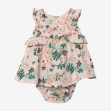 Newborn girl printed dress