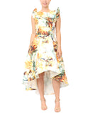 Fit & Flare Hi-Lo Floral Print Dress
