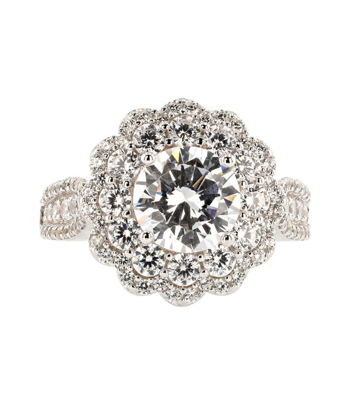 Zoom view for Cubic Zirconia Flower Statement Ring