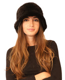 Knitted Mink Bucket Hat w/ Rosette - Fox's