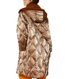Metallic Hooded Puffer Coat w/ Faux Sherpa- 2 Pc Set