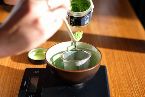 Weigh out the matcha powder