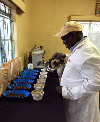 David Wairagu preparing a cupping for me at Othaya