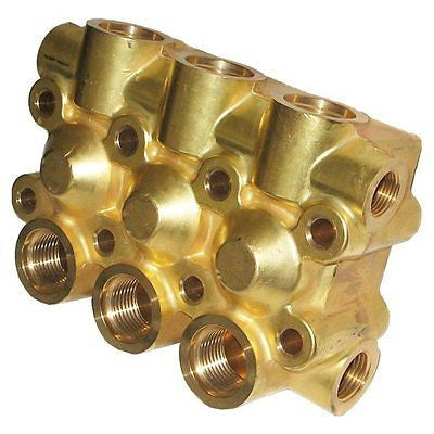 Fits General Pump Brass Head Manifold fits Interpump replaces 47120841