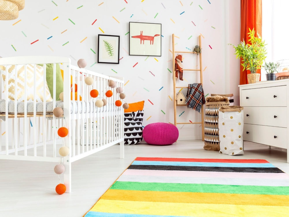 Baby's Nursery with Colorful Accent Pieces