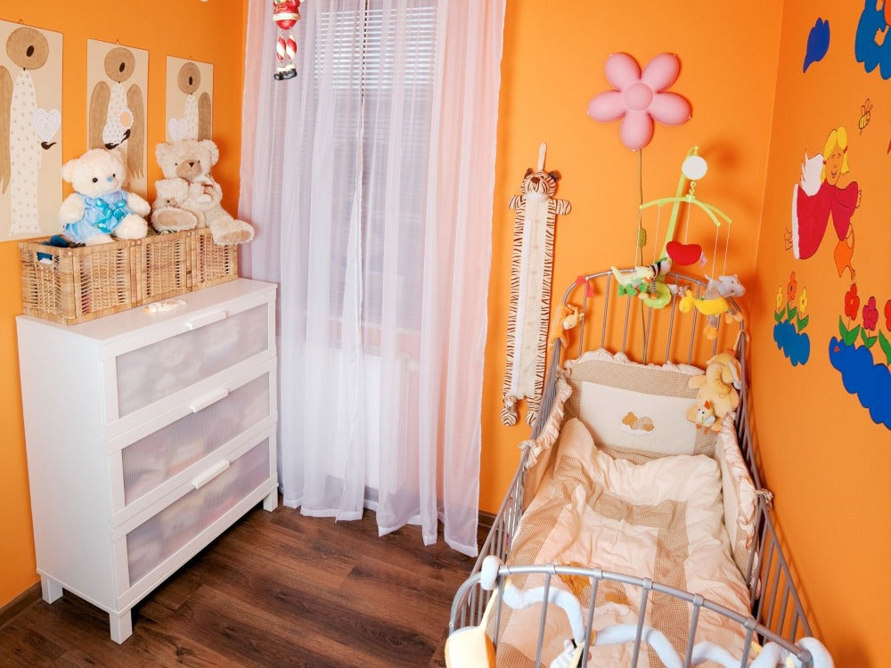 Baby's Nursery with Bright Walls