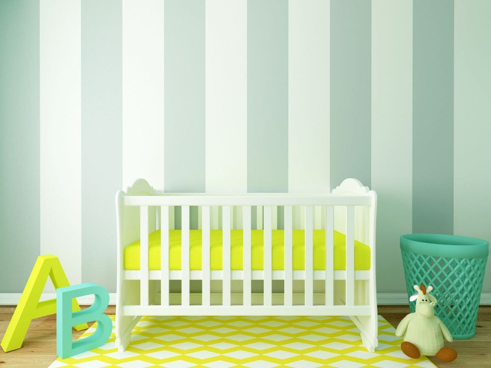 Baby's nursery with stripes