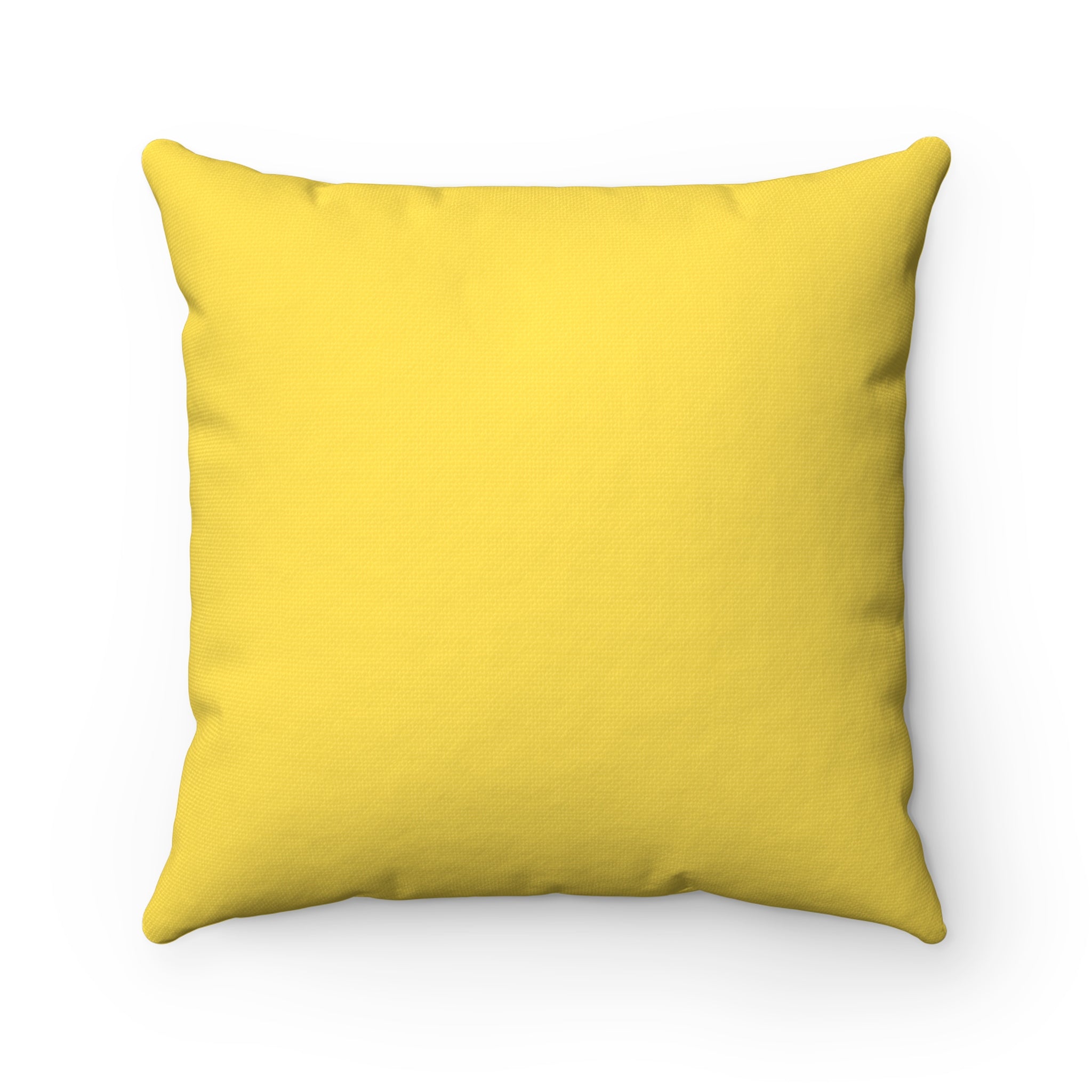 Yellow Spun Polyester Square Pillow