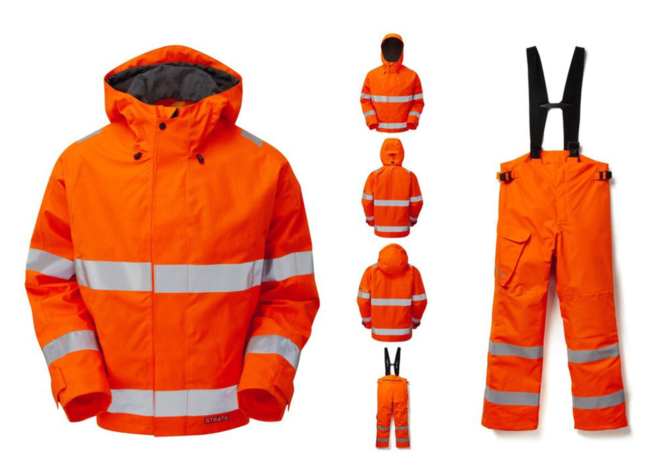 Orange Arc Flash & Flame waterproof jacket and bib trousers