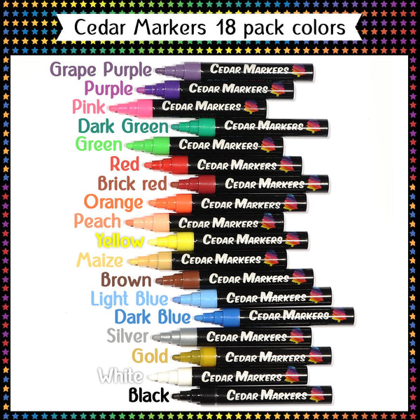 Liquid Chalk Markers 18 Pack | Cedar Markers - Cedar Group