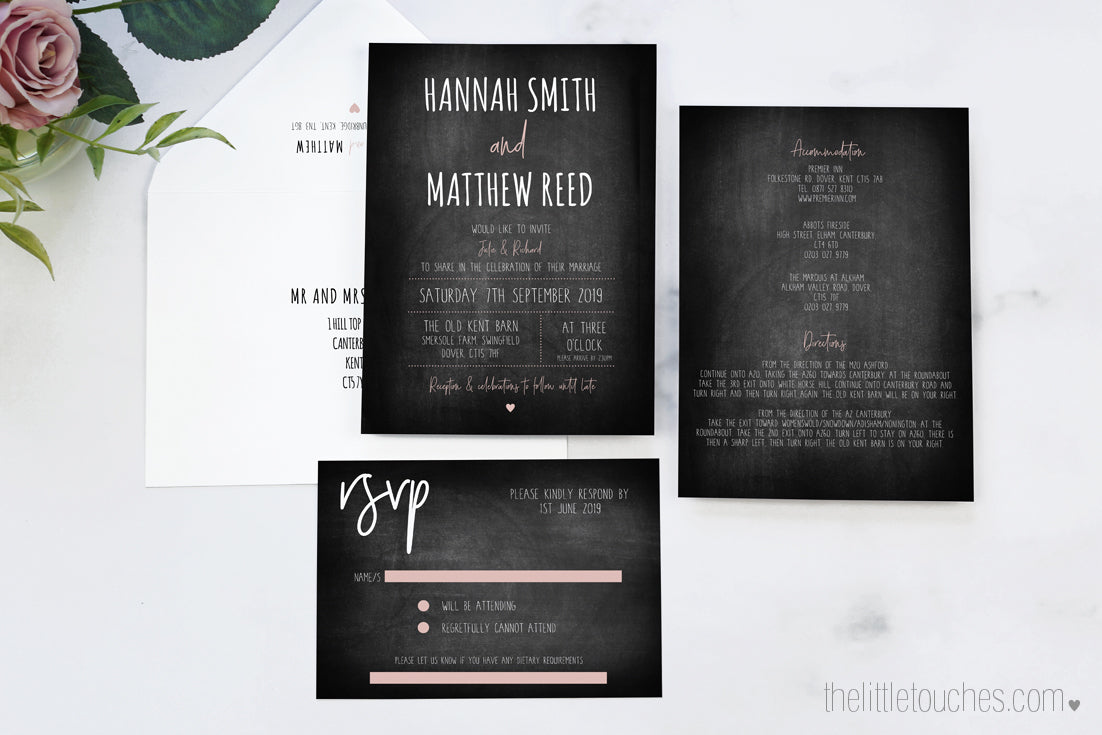 Chalkboard Wedding Invitation printable template