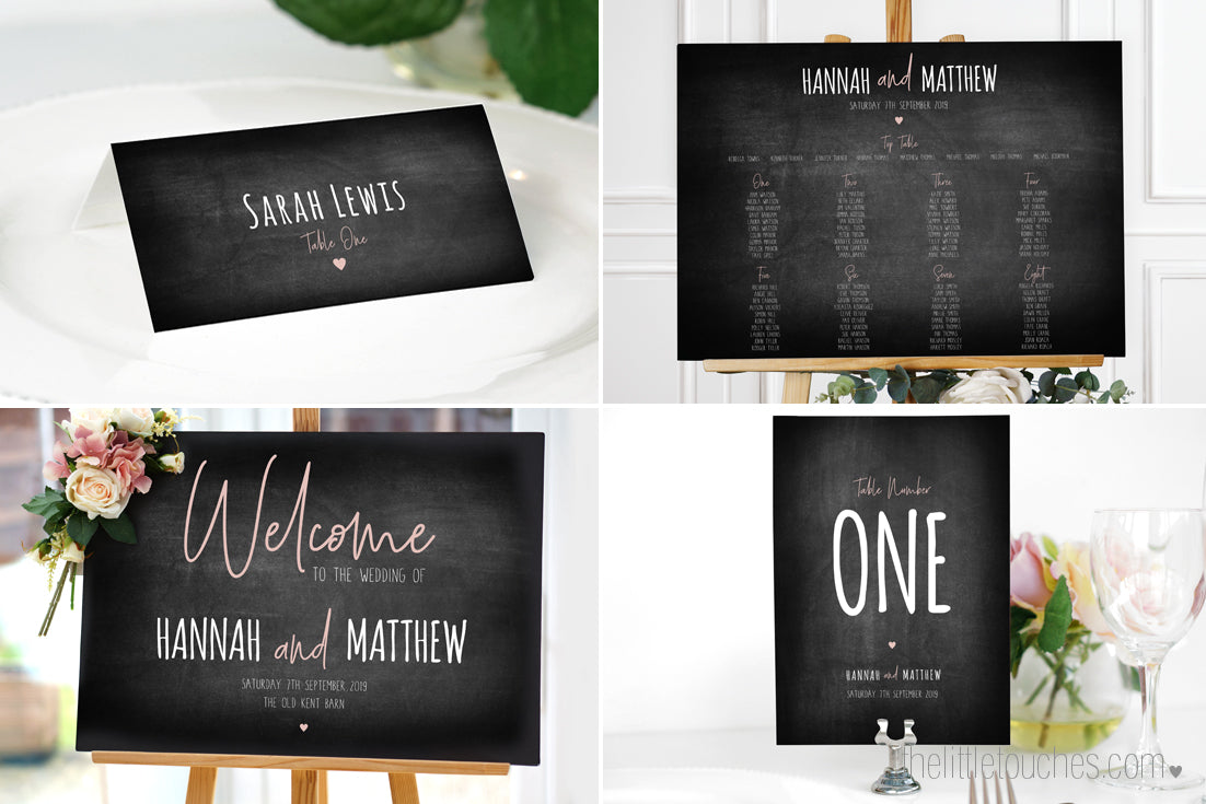 Chalkboard Wedding On the Day Stationery Templates