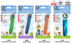 Four packages by Petqwerks of incredibubbles in bright colors | Bubu Brands 