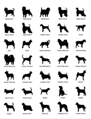 15 Perfect Gifts to get a Dog Lover | A car decal with many dark dog silhouette options | Bubu Brands
