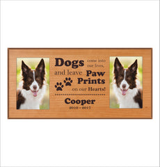 15 perfect gifts to get a dog lover | Custom Dog Photo Frame, "Dogs come into our lives and leave footprints on our hearts" In Memory Dog 4 x 6 Picture Frame, Double Dog Frame