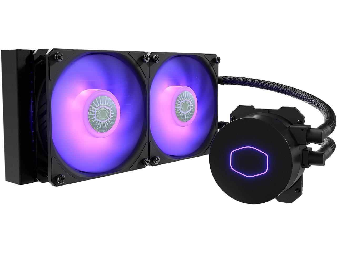 Coolermaster Masterliquid Ml240L Rgb V2, Close-Loop Aio Cpu Liquid Cooler, 240 Radiator, Dual
