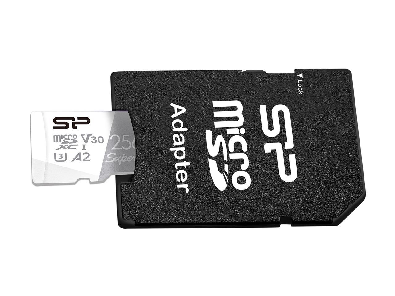 Silicon Power 128GB Superior microSDXC UHS-I (U3), V30 4K A2 Memory Card with Adapter (SU128GBSTXDA2V20AB)