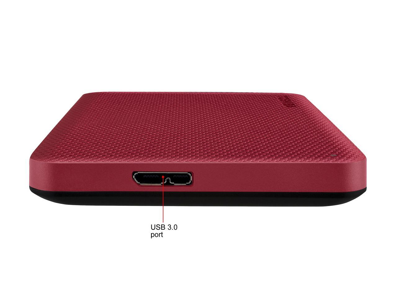 TOSHIBA 2TB Canvio Advance Portable External Hard Drive USB 3.0 Model HDTCA20XR3AA Red