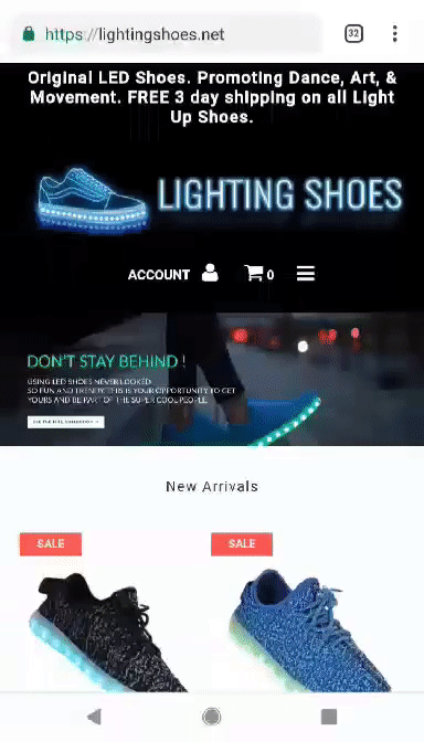 Lighting shoes mobile GIF