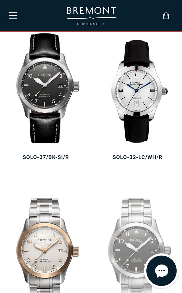 Bremont Mobile Product Page