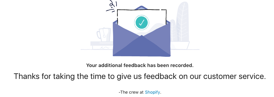 shopify feedback thanks