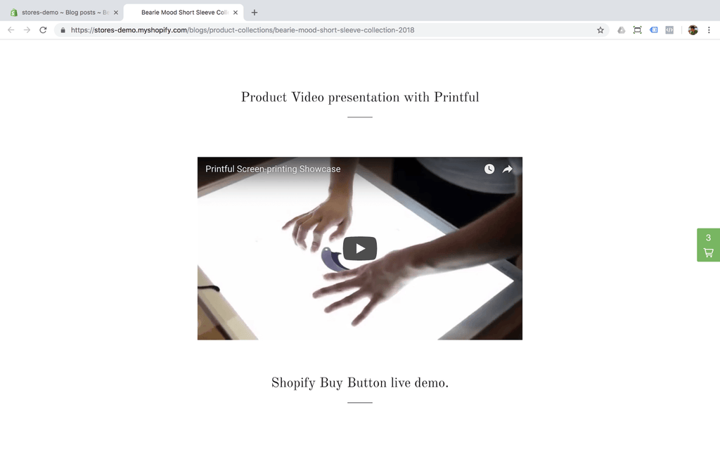 adding the video from youtube to shopify