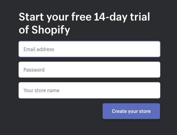 register with shopify