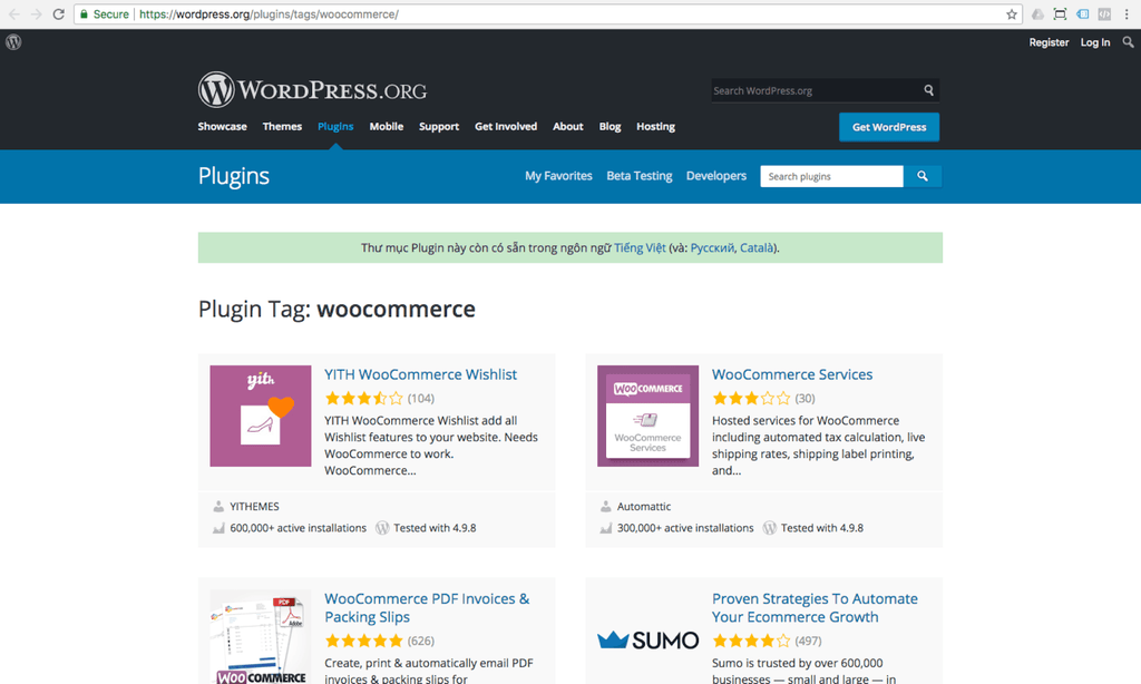 woocommerce extensions on wordpress directory