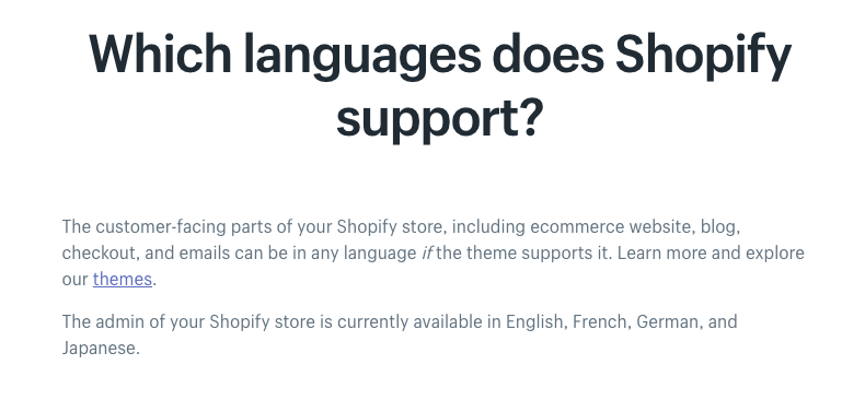 shopify language support