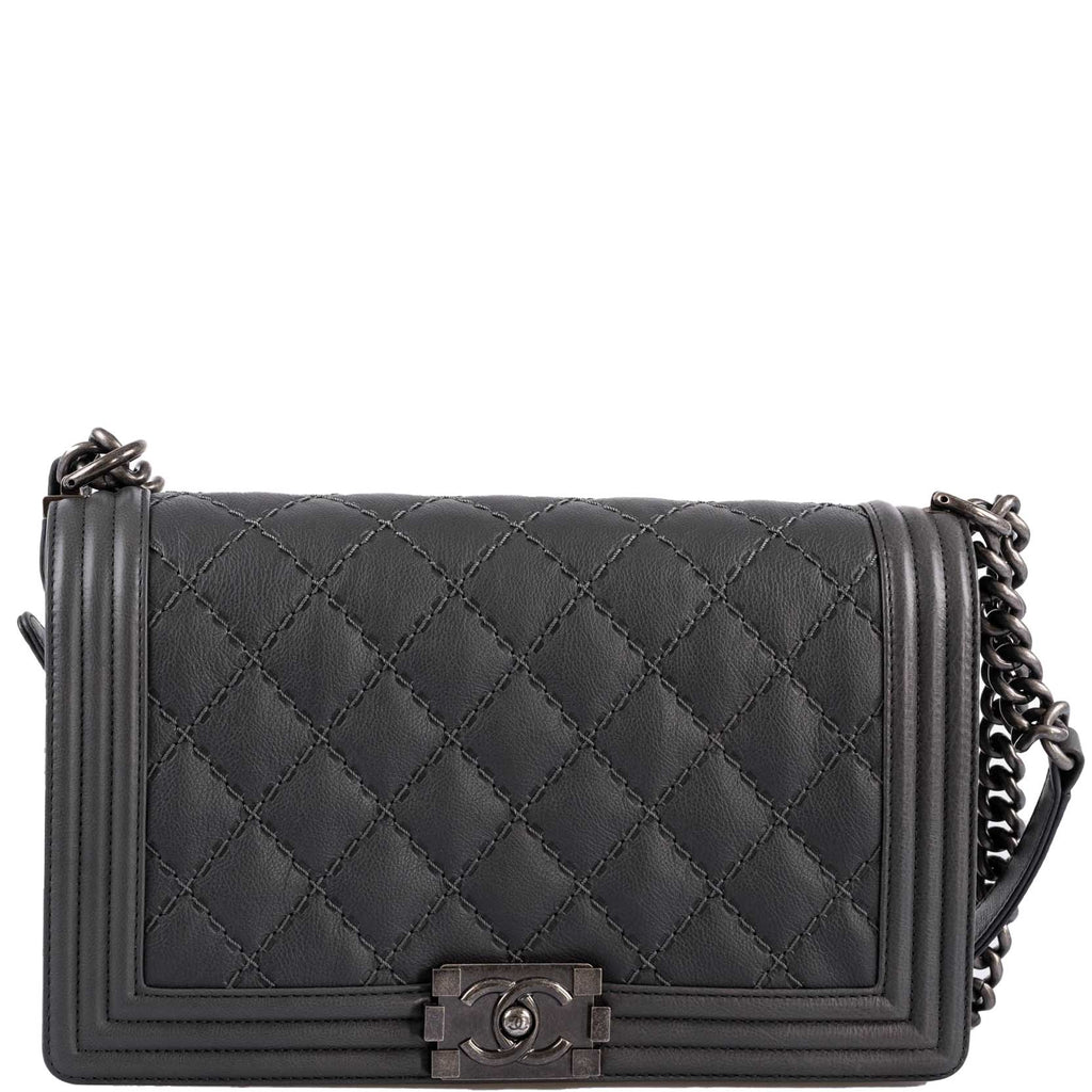 chanel gunmetal handbag